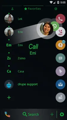 Theme Dialer Flat Black Green android App screenshot 2