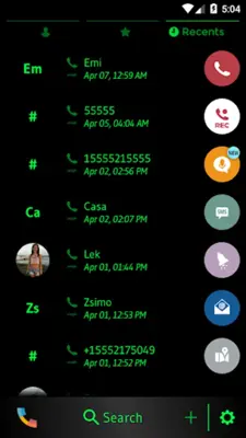 Theme Dialer Flat Black Green android App screenshot 3