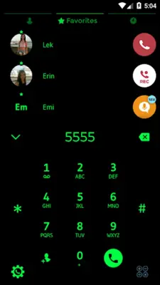 Theme Dialer Flat Black Green android App screenshot 5